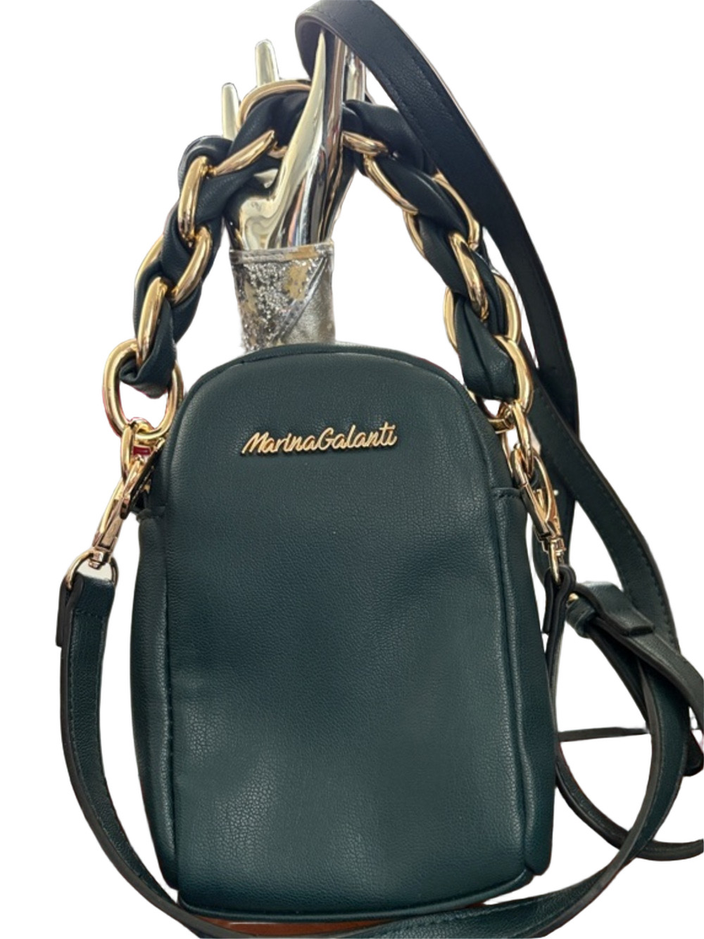 Marina Galanti Dark Blue Chain-Detail Vegan Crossbody Bag